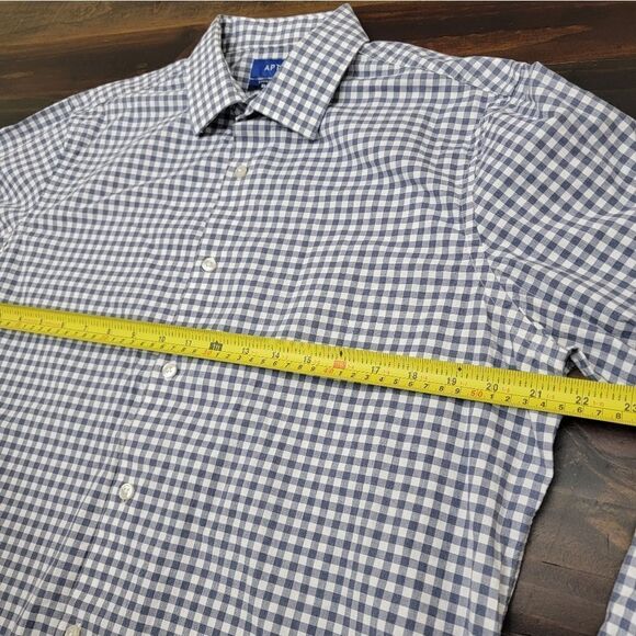 Apt.9 Premier Flex Slim Fit Plaid Button Down Shirt Long Sleeve Size L 16-16.5 - Picture 6 of 10